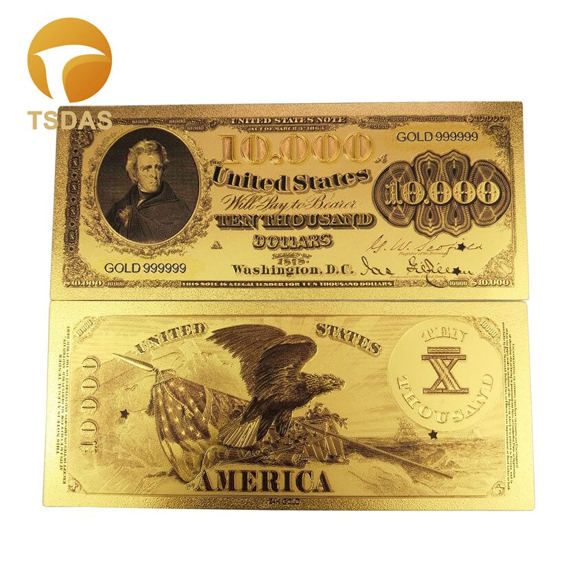 Värikkäät usa setelit 1 dollarin seteli  in 24k kullattua varten: 1