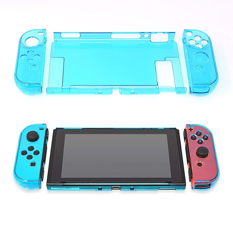 Detachable Crystal PC Transparent Case For Nintendo Nintend Switch NS NX Cases Hard Clear Back Cover Shell Coque Ultra Thin Bag: Transparent Blue