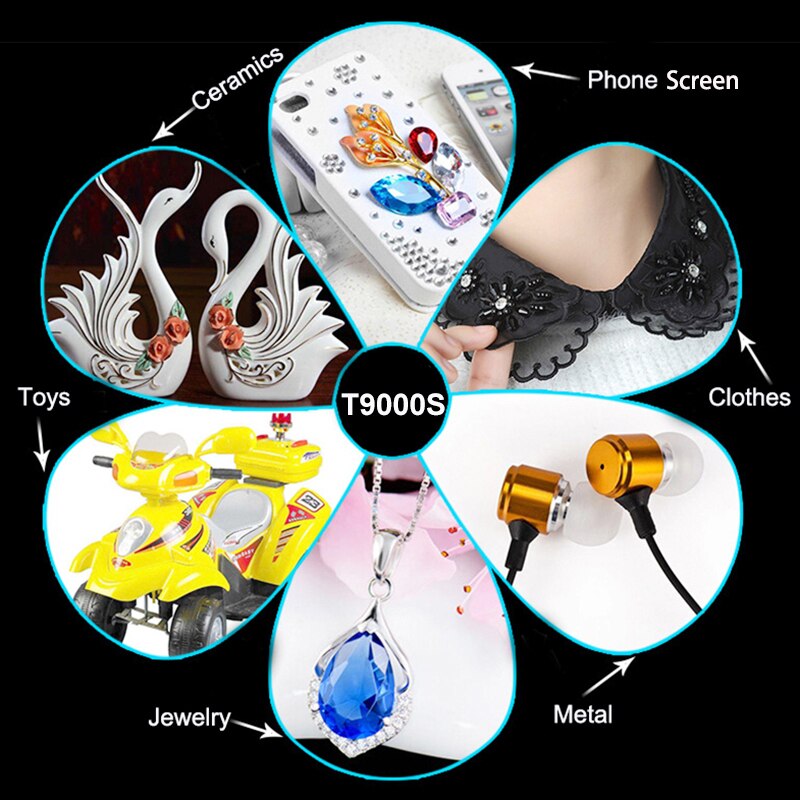 Black 50ML T9000s Super Glue Touch Screen Phone T7000 Scrapbooking Glitter Component Adhesive Diamond Paint Rhinestone UV E8000