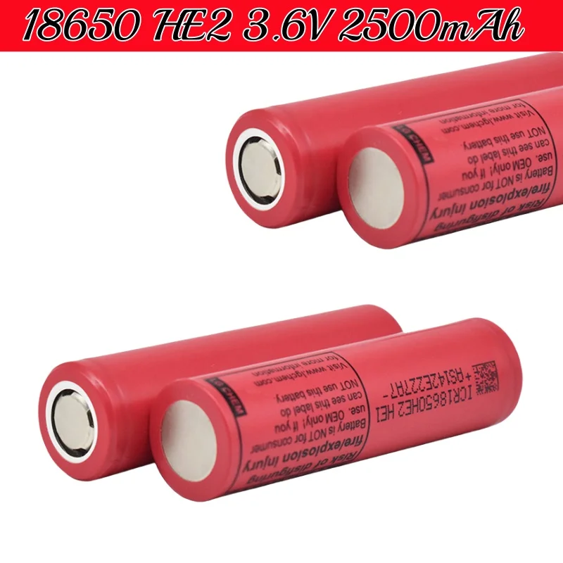 18650 HE2 Akumulator 3,6 V 2500 mAh ICR18650-HE2, używany do różnych produktów elektronicznych, zabawek Z ładowarką USB