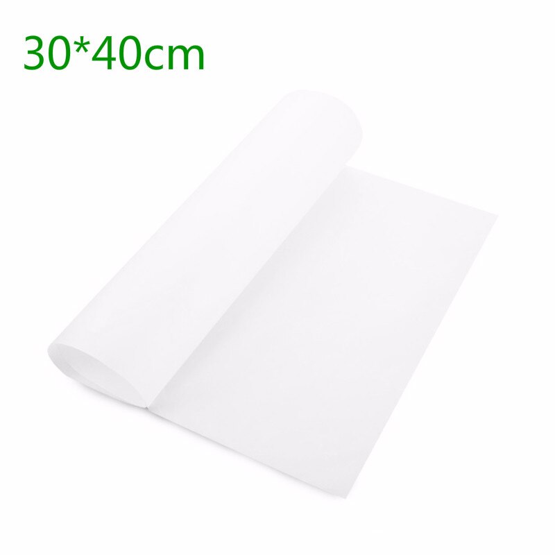 30/60X40 Cm Herbruikbare Non Stick Bakpapier Hittebestendig Teflon Vel Oven Magnetron Grill Bakken mat Bakken Tool: 30x40cm White