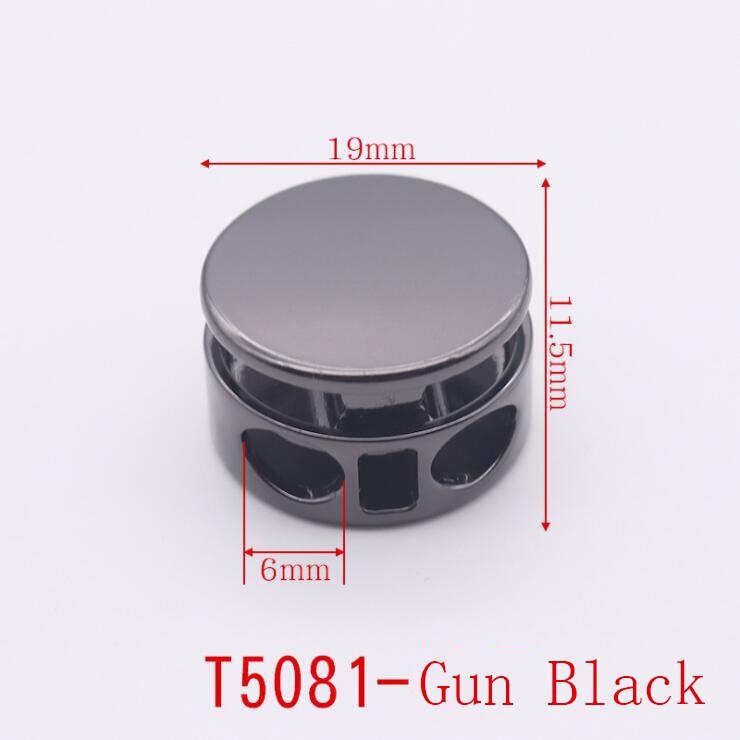 Alloy Flat Side Cord Stopper Press Lock Rope Ends Lid 2 Holes Drawstring Toggles Clip For Clothes Apparel Shoelace Accessories: Gun Metal