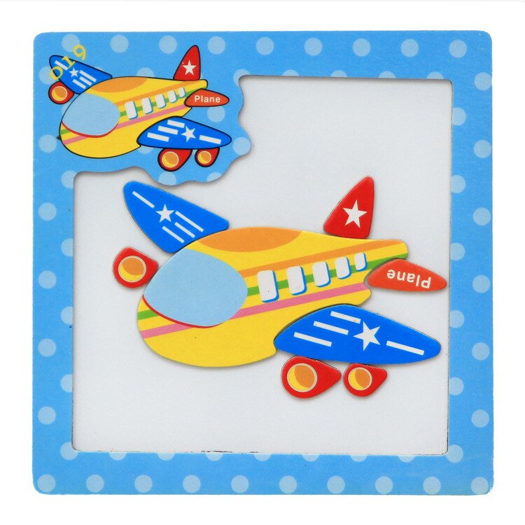 3D Wooden Children's Cartoon Puzzle Magnetic Model Puzzle Toys Children Early Childhood Educational Toys: Red