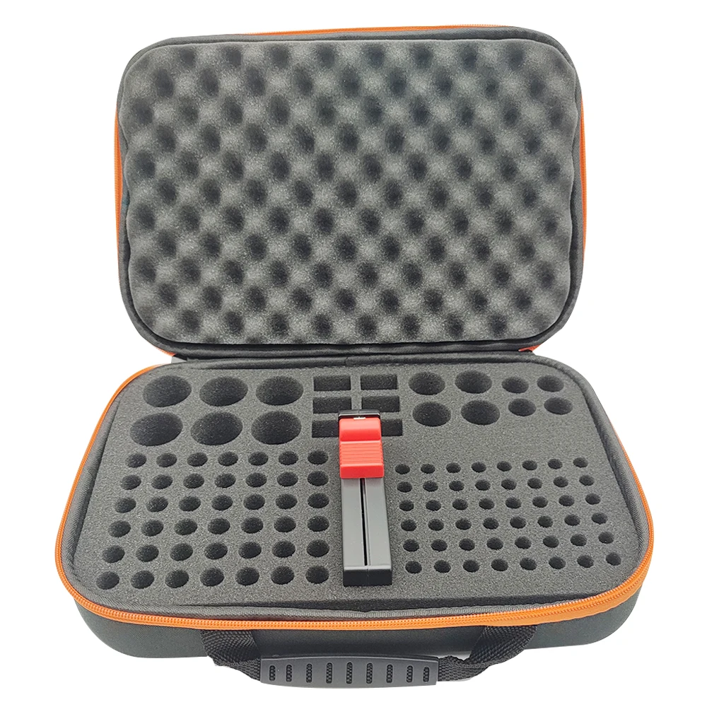 Boîte de rangement de piles, organisateur, étui rigide pour piles AA/AAA/9V avec testeur, vérificateur, plus de 118 piles, sac de support: Orange
