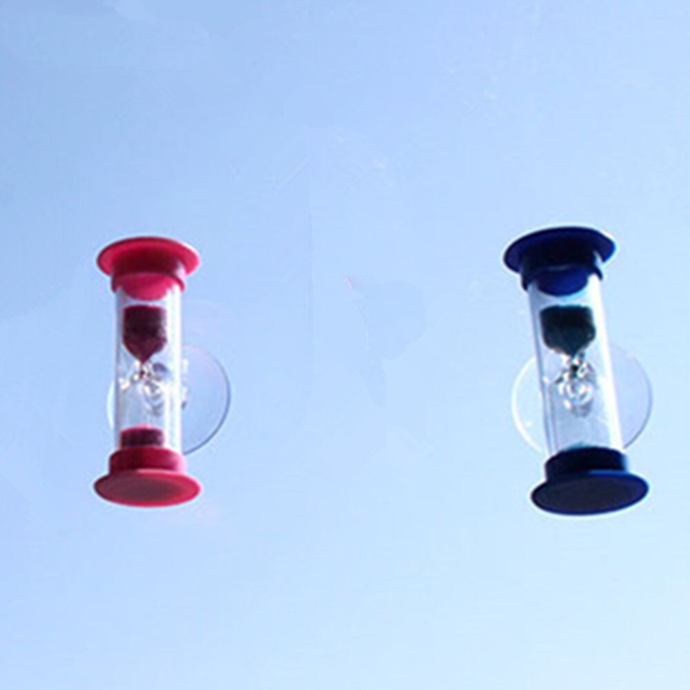 1PC Blauw Roze 3Min Mini Zandloper voor Douche Timer/Tanden Borstelen Timer met Zuignap L * 5