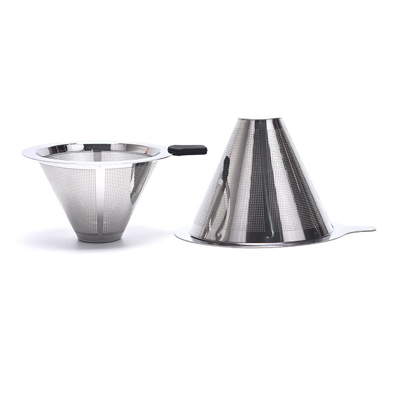 Rustfrie stålkurver kaffefiltre helles over kaffedryppmaskin gjenbrukbar kaffefilterholder metallnettingstrakt