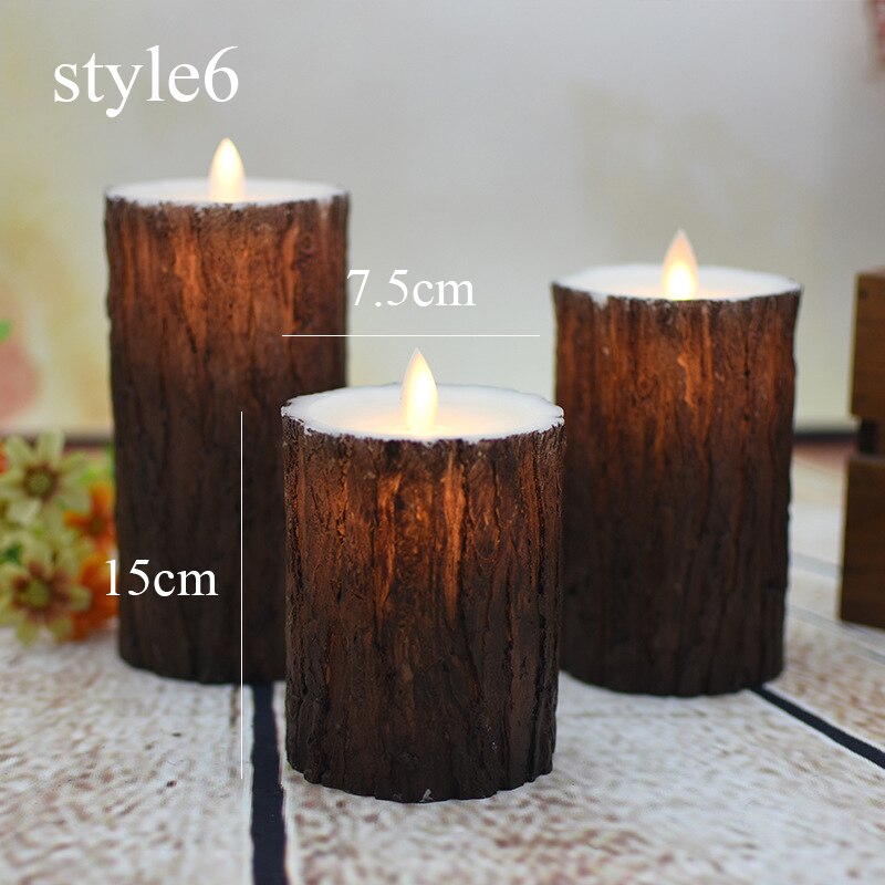 Flameless Candles Battery Operated Flickering Candles with Real Wax Pillar, Remote Control, 24-Hour Timer Function: style6white