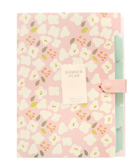 Archivo de producción, gran bolsa de archivo multifuncional 5/8 a Mezzanine archivo A4 carpeta de archivos 1PC flor fresca escuela Oficina 15009 Bock: Pink