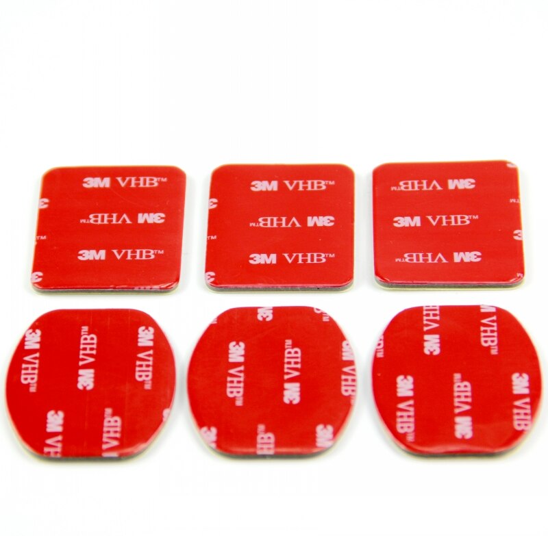 Snowhu 6 Stuks Rood 3M Vhb Sticker 3 Gebogen 3 Platte Dubbele Plakband Voor Gopro Hero 9 8 7 6 5 4 3 Xiaomi Yi 4K GP14