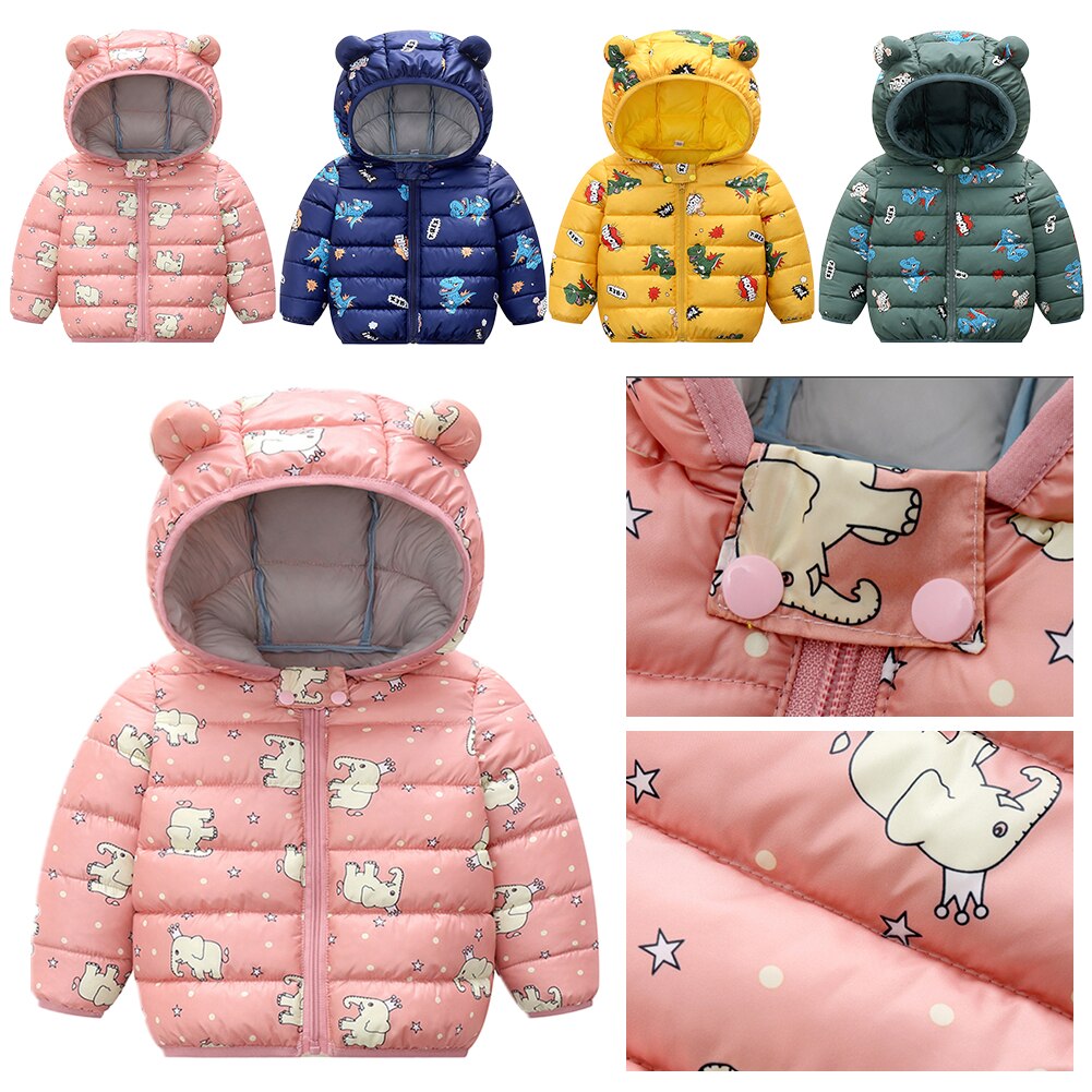 Kinderen Capuchon Jongens En Meisjes Cartoon Winter Kleding Jas Jongens Rits Jas Voor Kinderen Kinderkleding