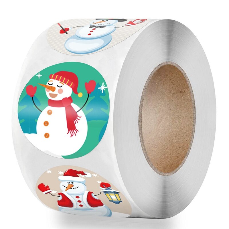 500Pcs Roll Stickers Kerst Dag Decoratie Serie Zelfklevende Etiketten: Default Title