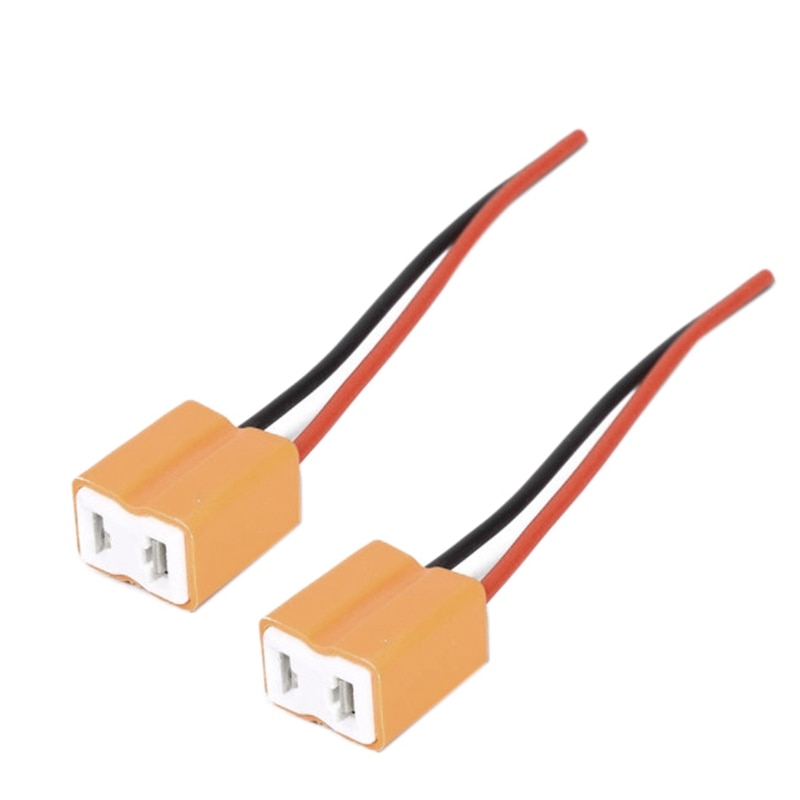 Portalámparas de bombilla Led de cerámica H7, adaptador de enchufe de cerámica, Cable de cobre, Conector de bombilla H7, 2 uds.: Default Title