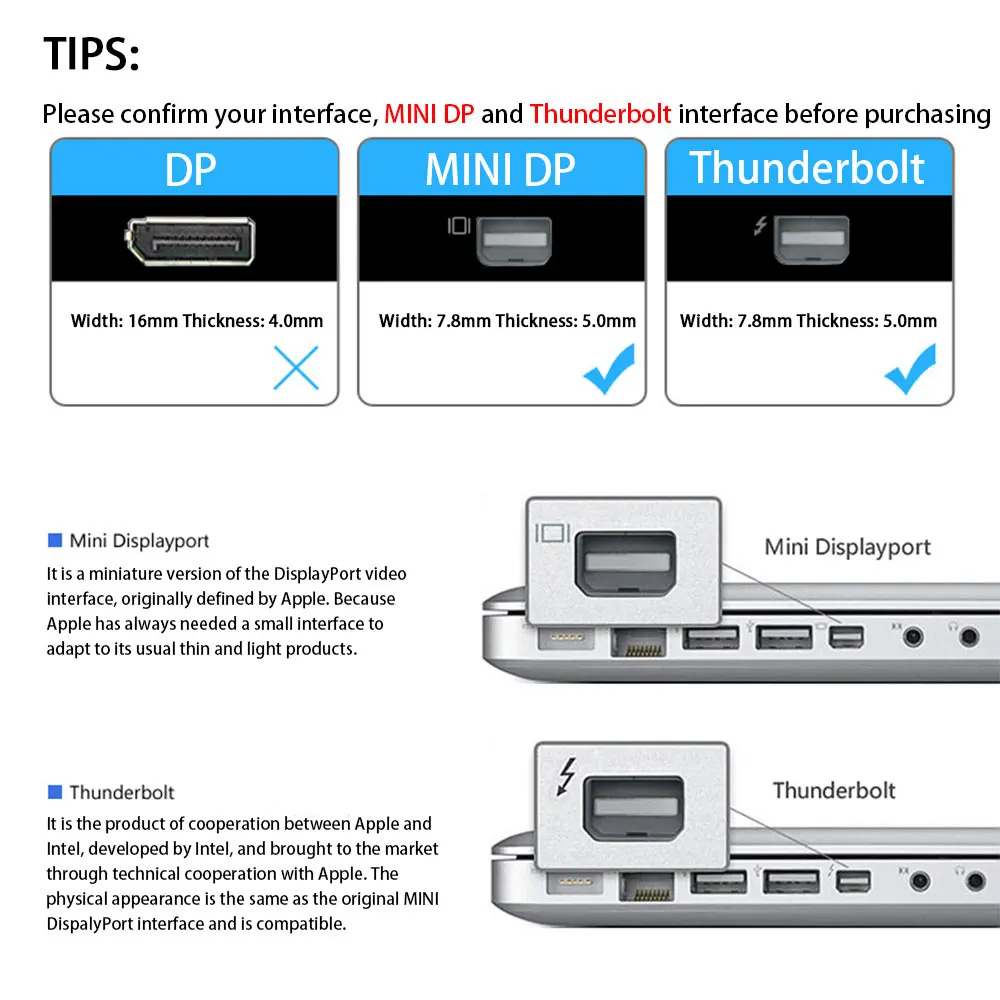 Mini Displayport a HDMI-Cable compatible con adaptador 4K 1080P Mini DP a HDMI hembra para Apple Mac Book Air Pro