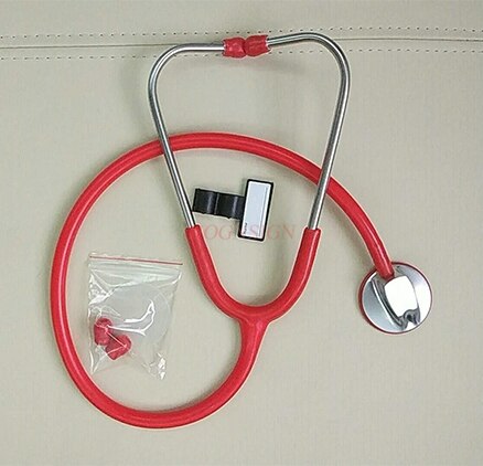 Caja de de estetoscopio trasero de plata de lujo para niños y adultos, auricular universal de un solo tubo