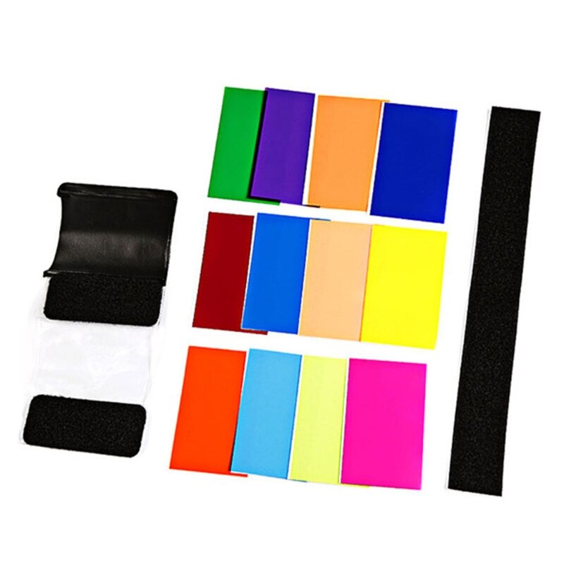 12 Pcs Flash Kleur Card Diffuser Soft Box Verlichting Gel Filter Voor Camera