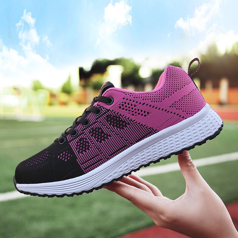 Tenis Feminino damskie buty do tenisa oddychająca siatka powietrzna sportowe trampki damskie lekkie elastyczne trenerzy Chaussures Femme: Czerwony / 8