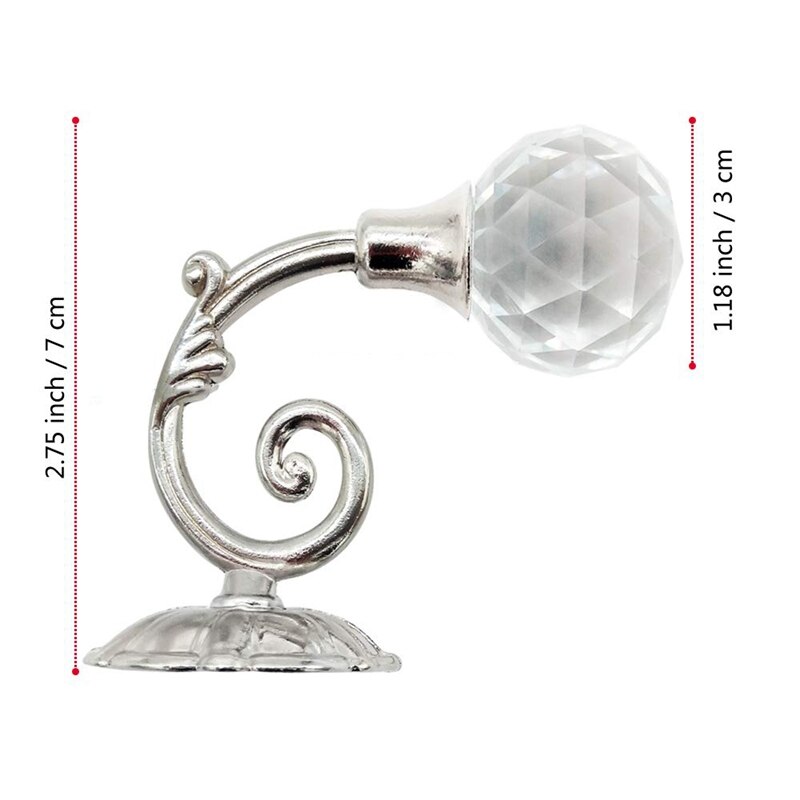 4 PCS Clear Crystal Curtain Holdbacks Wall Mounted Tassel Curtain Tieback Hook Drapery Tiebacks Clothes Coat Hat Towel Hanger Ho