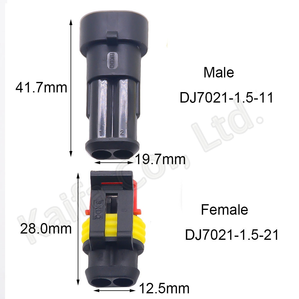 10 sets Kit 1P 2P 3P 4P 5P 6Pins Way AMP 1.5 Super seal Waterproof Electrical automotive Wire Connector Plug for car Motorcycle