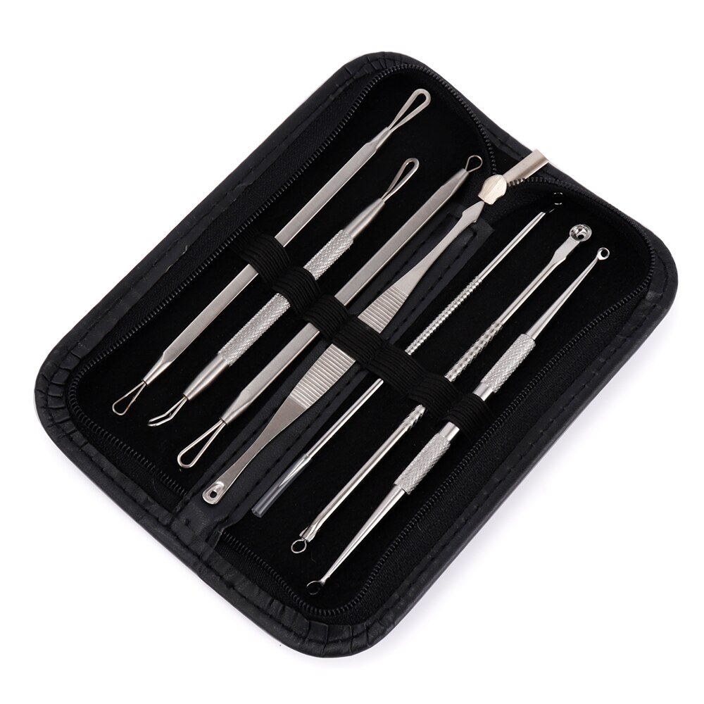 8Pcs Blackhead Remover Tool Black Spots Needles Pore Cleanser Vacum Comedone Pimple Blemish Extractor Beauty Acne Remover Tools