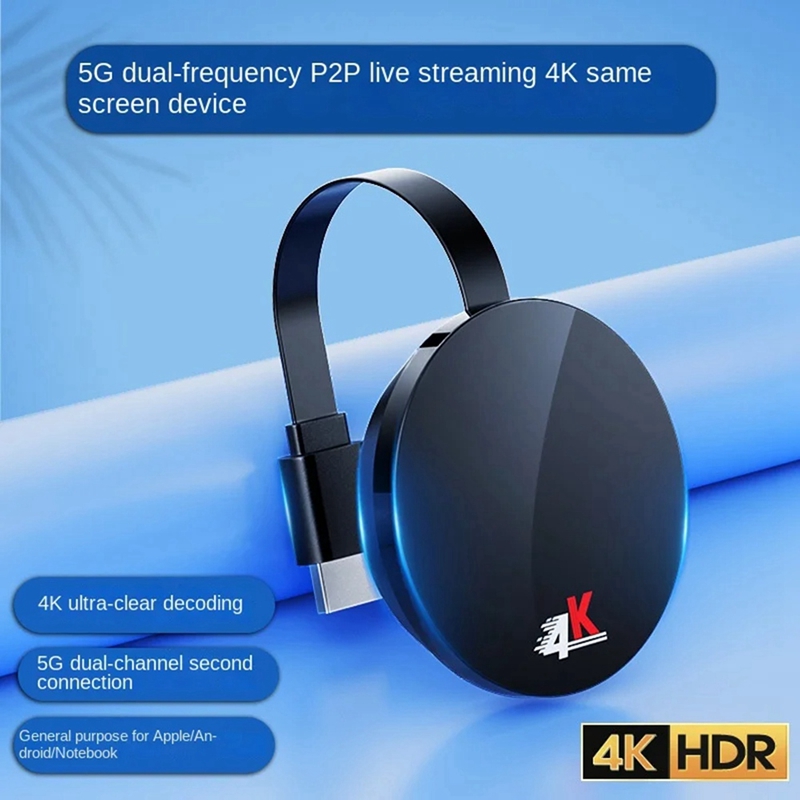 Wireless Display Receiver 4K -Compatible Wifi Display Adapter 5G+2.4G TV Stick For Android/IOS/Windows Easy Install: Default Title