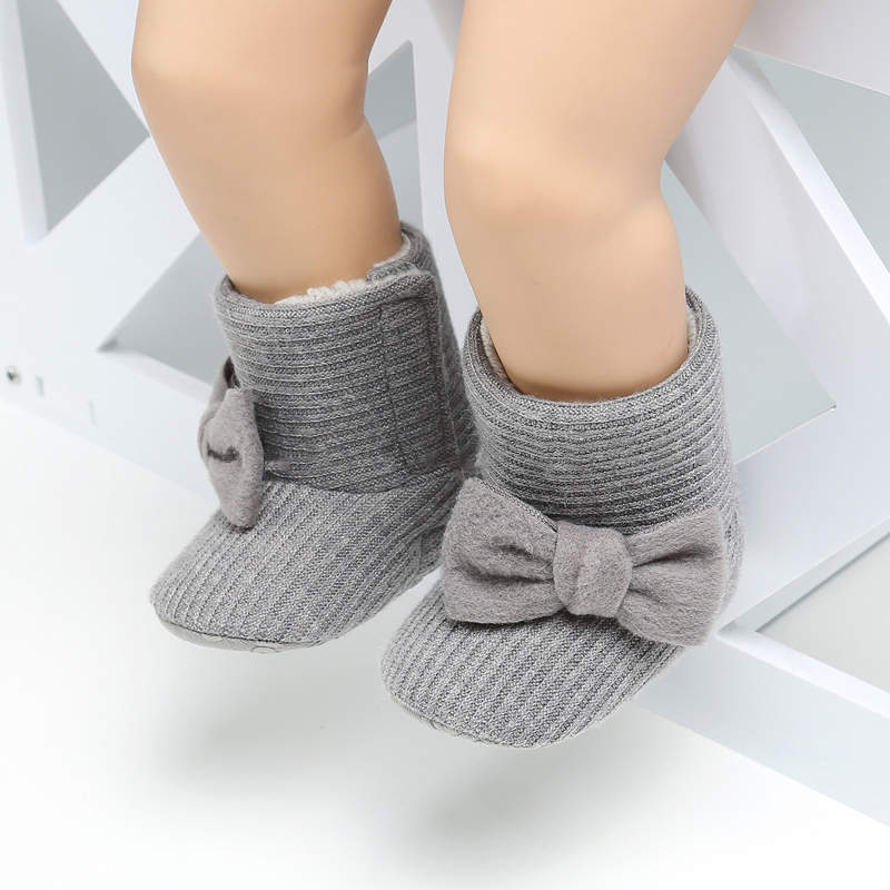 Warmom Leuke Herfst Winter Baby Schoenen Baby Meisje Jongen Boog Knoop Baby Laarzen Casual Sneakers Antislip Zachte Zolen wandelschoenen