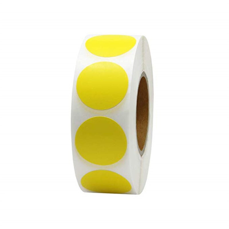500pcs per lot Round solid color stickers Self-adhesive packaging assortment mark decorative label sticker for kids scrapbooking: Yellow-500pcs