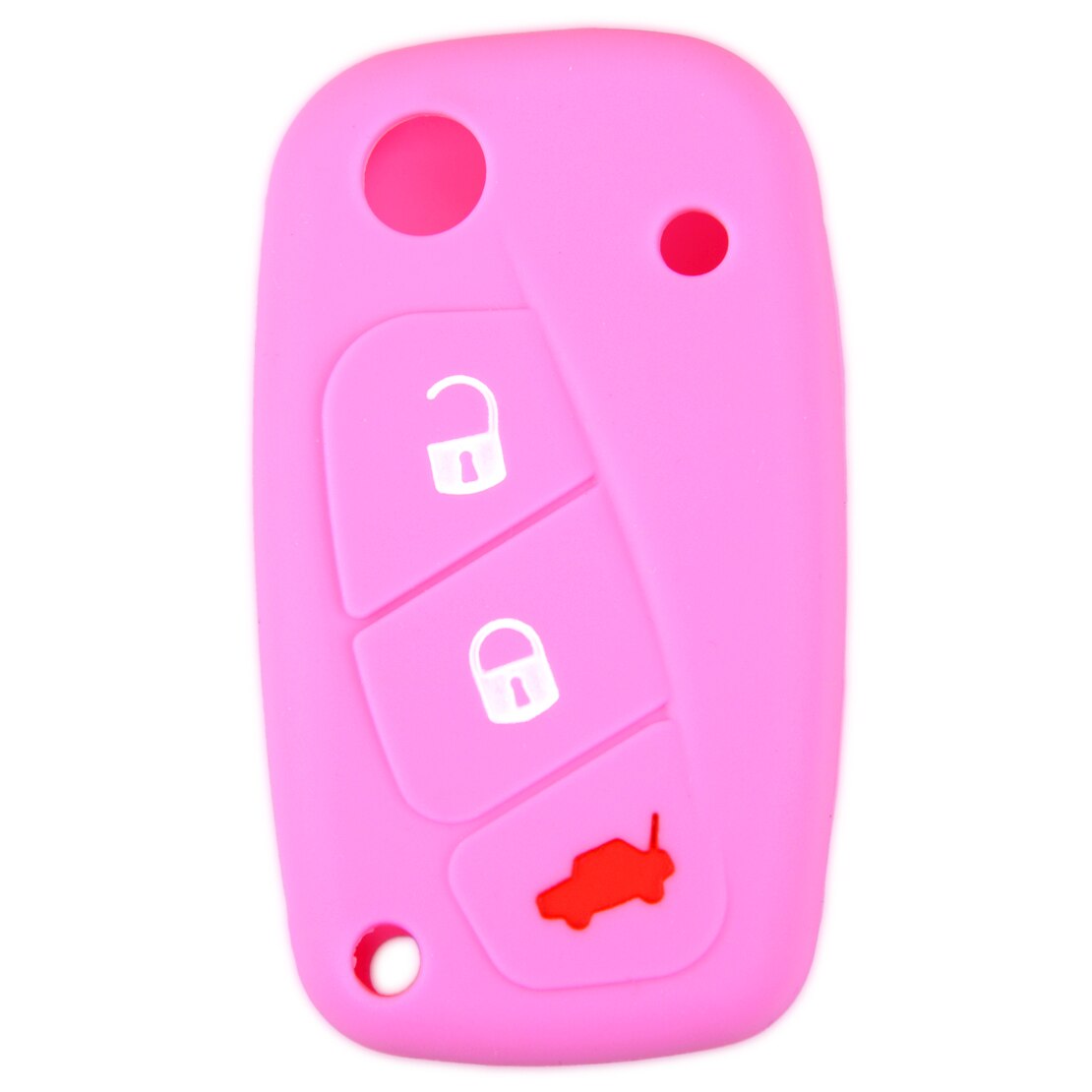DWCX Car 3 Button Silicone Remote Key Cover Case Fob Shell Holder Fit for Fiat Punto Panda Idea Stilo 2007 Ducato: Pink
