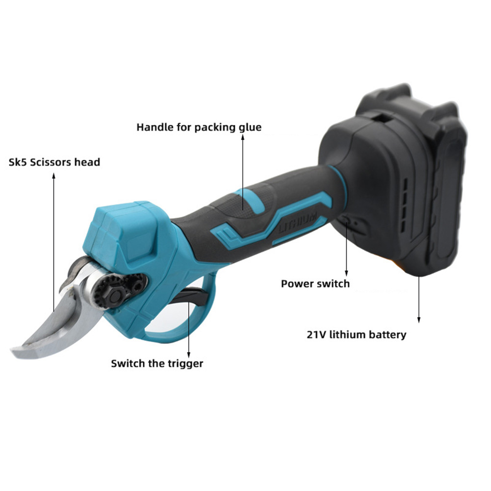 Bürstenlose elektrische Gartenschere, Gartenwerkzeug, wiederaufladbare Gartenschere, kabellose elektrische Obstbaumschere für Makita 21 V Akku