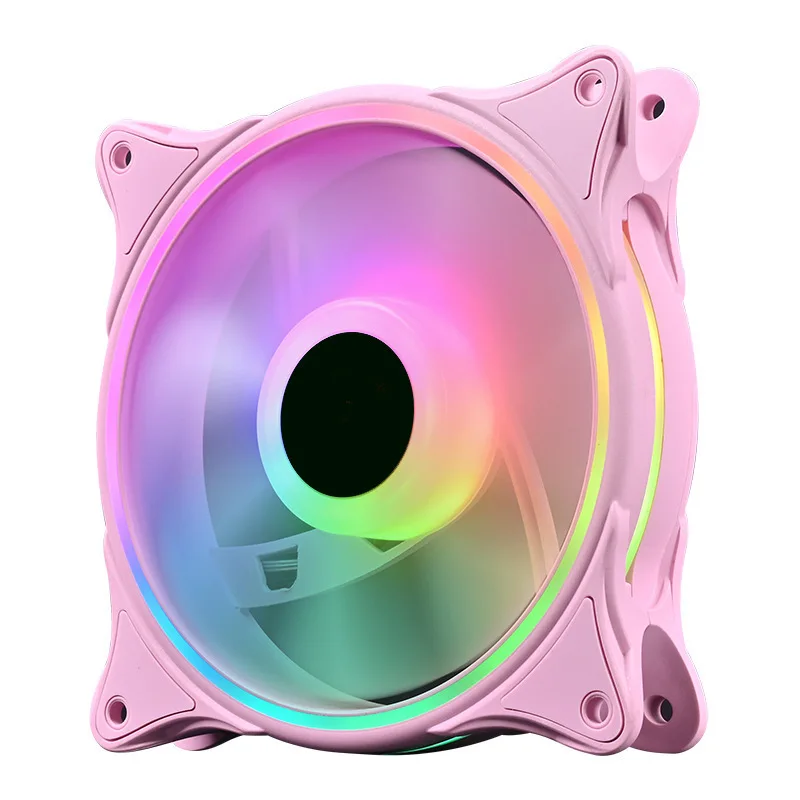 Desktop-Computer-Gehäuselüfter, 12 cm, RGB-Beleuchtung, Wasserkühlung, reine Farbe, Lüfter, Desktop-PC, Turmkühlersystem, Gaming-CPU-Kühlkörper
