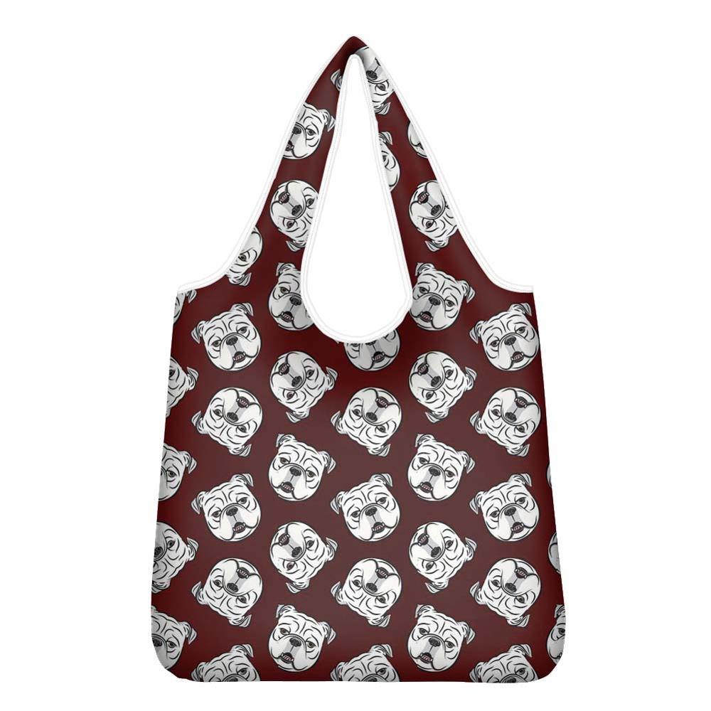 Sac de Shopping unisexe pliable, capacité réutilisable, fourre-tout imprimé bouledogue, sac de rangement recyclable, sacs à main échantillon Floral, sac de voyage: Z7109KO