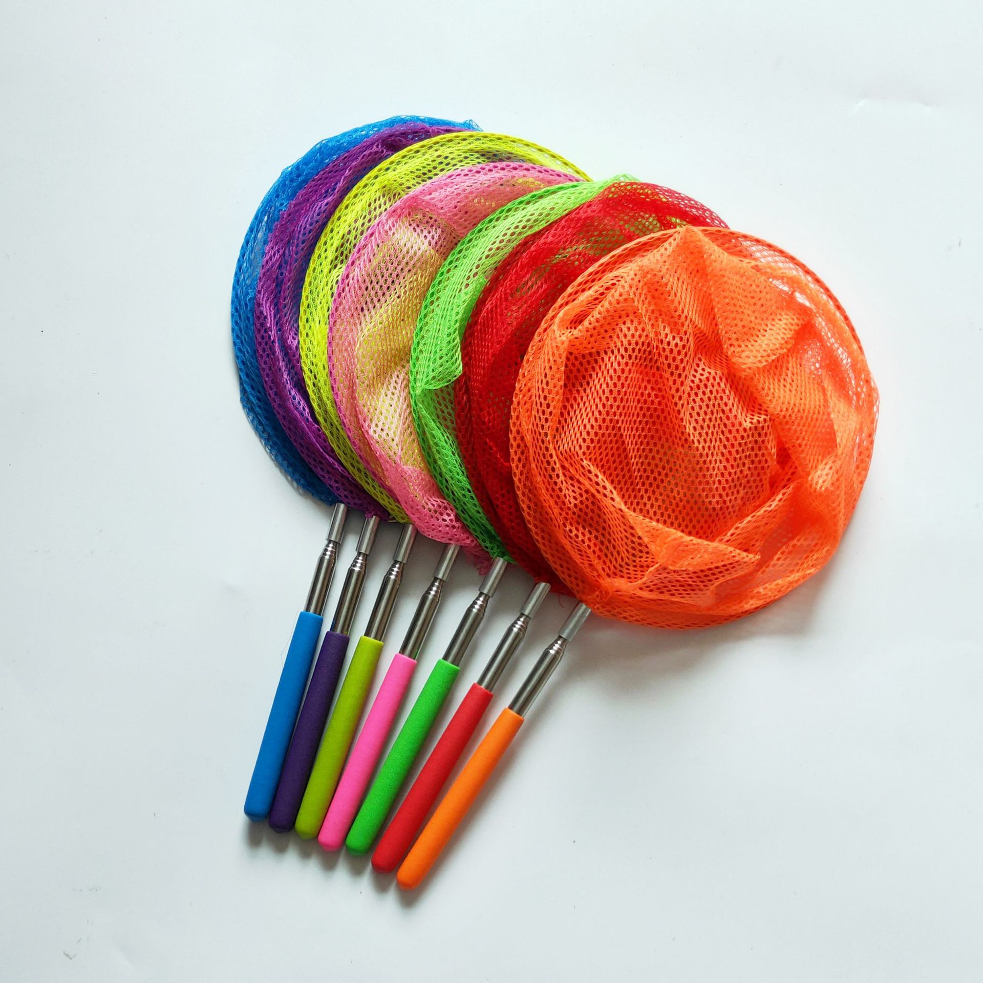 1Pcs Rvs Intrekbare Net Kinderen Visnet Bug Netto Vlinder Net Catch Salvage Vis Net Zak Outdoor Speelgoed