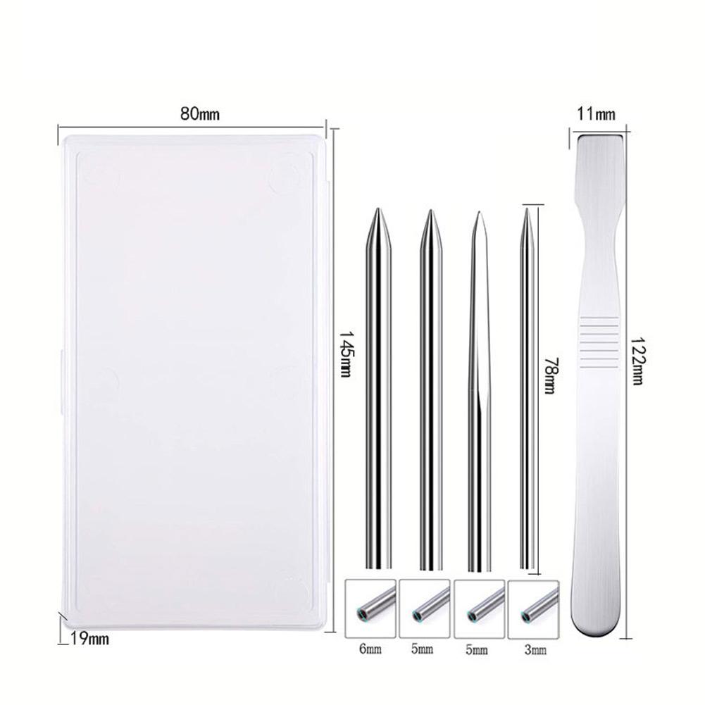 Stainless Steel Paracord Needle Paracord rope Stitching Set FID Lacing Stitching Needles Smoothing Tool for DIY Bracelets: gray