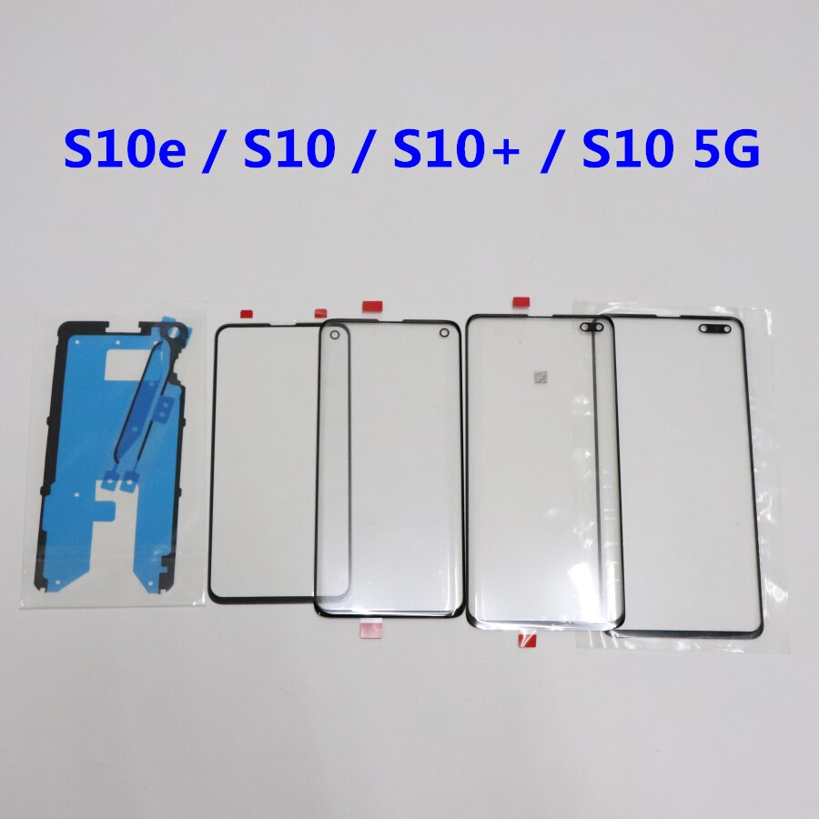 LCD Front Outer Lens For Samsung Galaxy S10 S10 Plus 5G G975 S20 S20+ Touch Screen Glass S10 5G G977 Replacement Frame Sticker