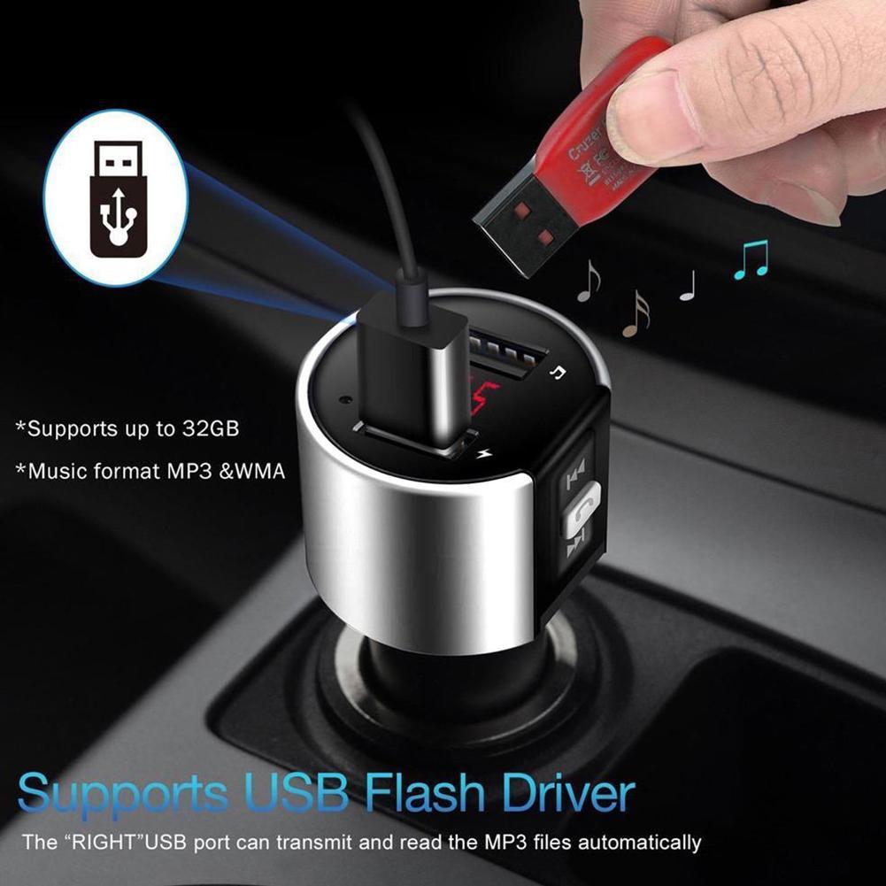 Handsfree Bluetooth Quick Charge 2.0 Usb Adapter Auto MP3 Speler Fm Auto Transmitter Opladen Telefoon Oplader Audio Ontvanger Zwart