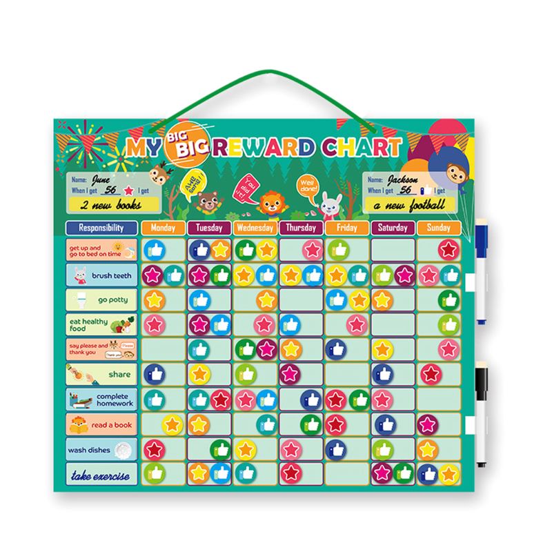 Magnetic Reward Behavior Chores Chart Board Educational Table Calendar Kids Toy GXMB