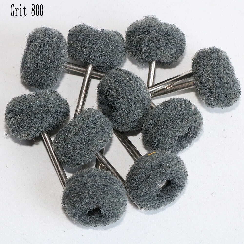 Cepillo rotativo de 1 pulgada y 10 piezas, rueda de pulido para herramientas rotativas, accesorios de fieltro de lana redonda de 25mm: 10pc gray / with 2.35mm shank