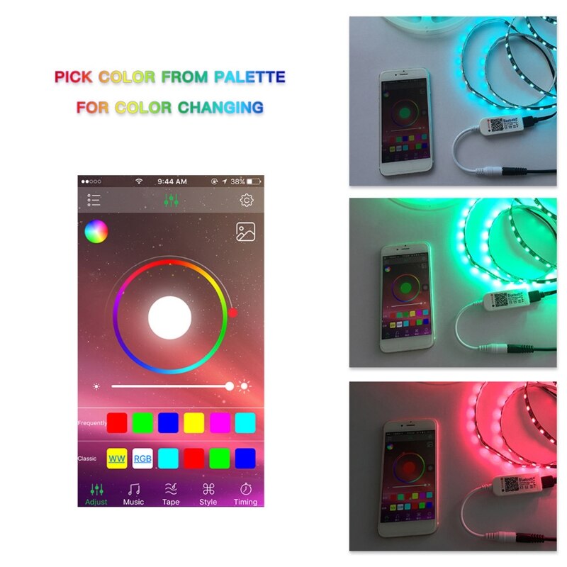 Dc12v ledet mini wifi rgbw-kontroller bluetooth ios / android mobiltelefon trådløs