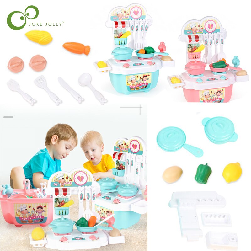 Mini Keuken Kinderen Cookware Pot Pan Kids Pretend Koken Spelen Speelgoed Simulatie Groenten Fruit Kookgerei Speelgoed Set Wyw