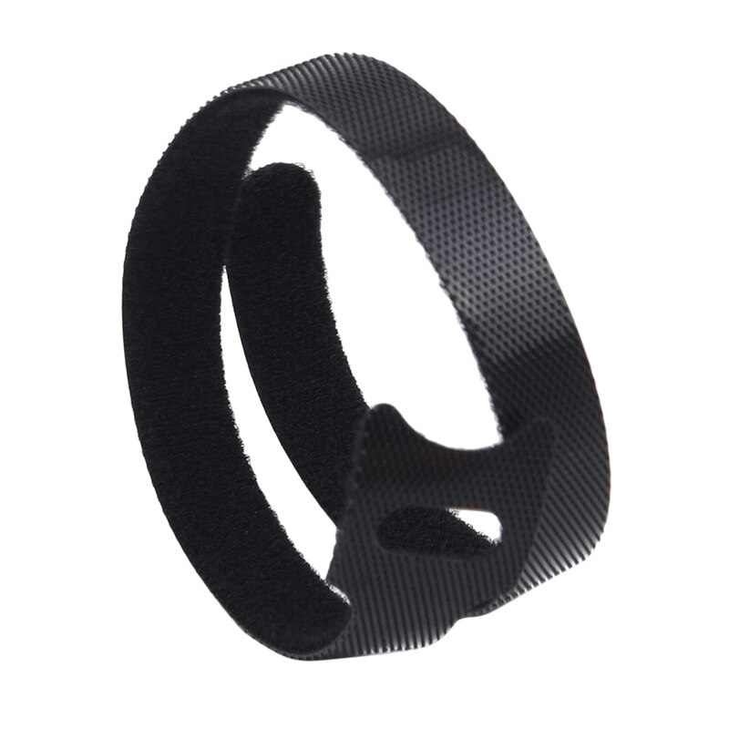 Type Back-To-Back Effen Kleur Nylon Klittenband Kabelbinder Draad En Batterij Staaf Ring Riem Tie haak Ring: Black 30cm