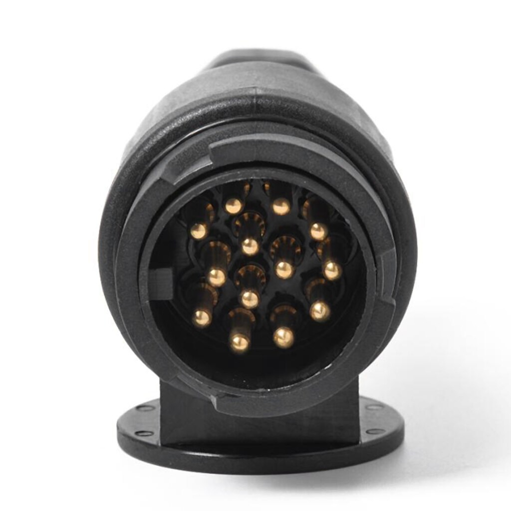 12V 13-Pin Trailer Plug Adapter 13-Pole Trailer Electrical Connector Black