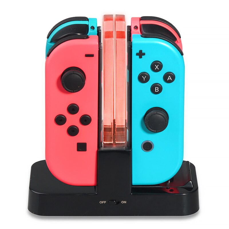 Switch controller oplader voor nintendo switch joy-cons oplaadstation met 4 oplaadstations + led-indicatie