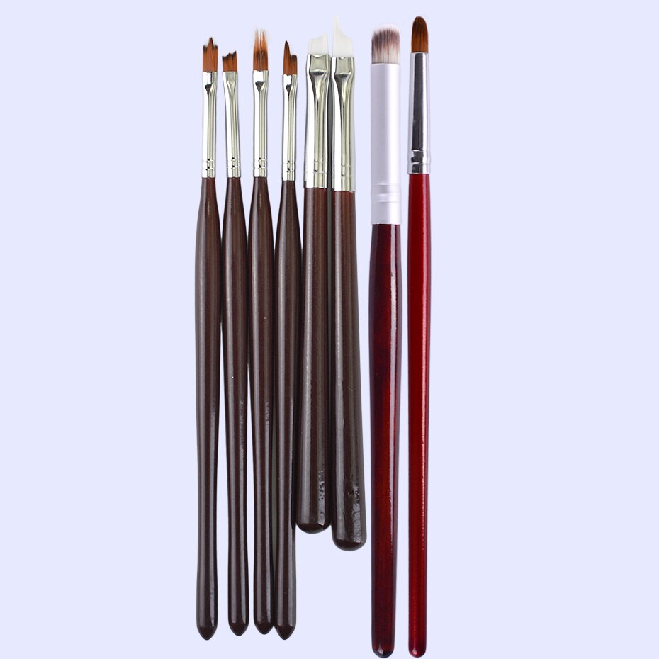 1 pinceau nail art pour peinture, dessin, vernis, poudre, fleur, dégradé, gel uv, dessin, nail art, manucure, poignée trh 001-008