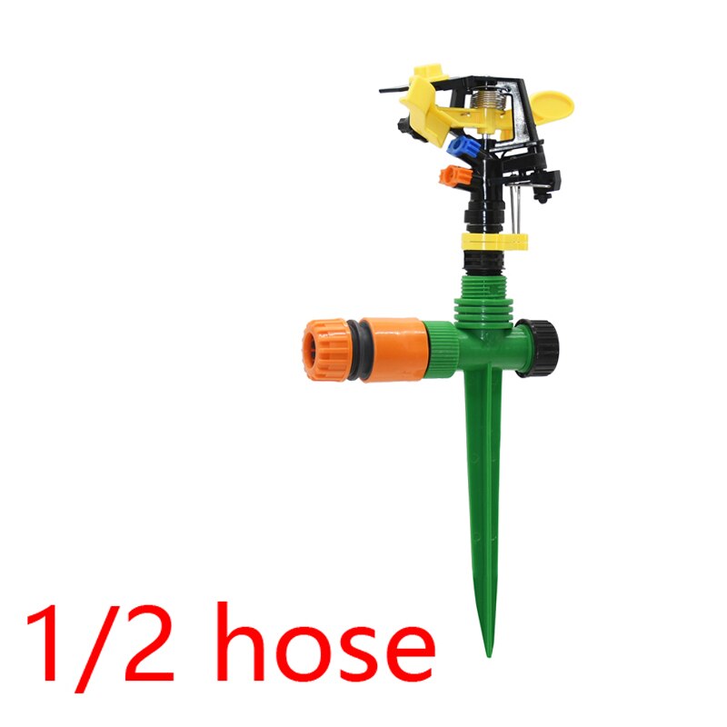 360 degrees Rotating water sprinkler With support Rocker nozzle farm sprinklers used for watering & irrigatio 1set: 1I2 hose
