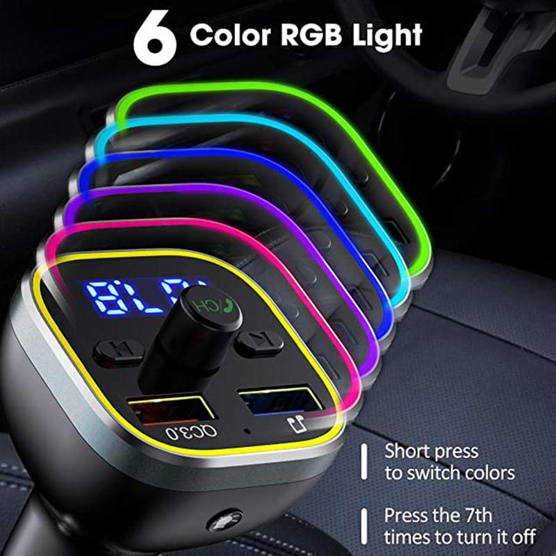VicTsing 378AB-1 Bluetooth 5,0 FM Sender Für Autos Sender - Radio Auto Anruf Adapter Freisprecheinrichtung Schwarz T0U2