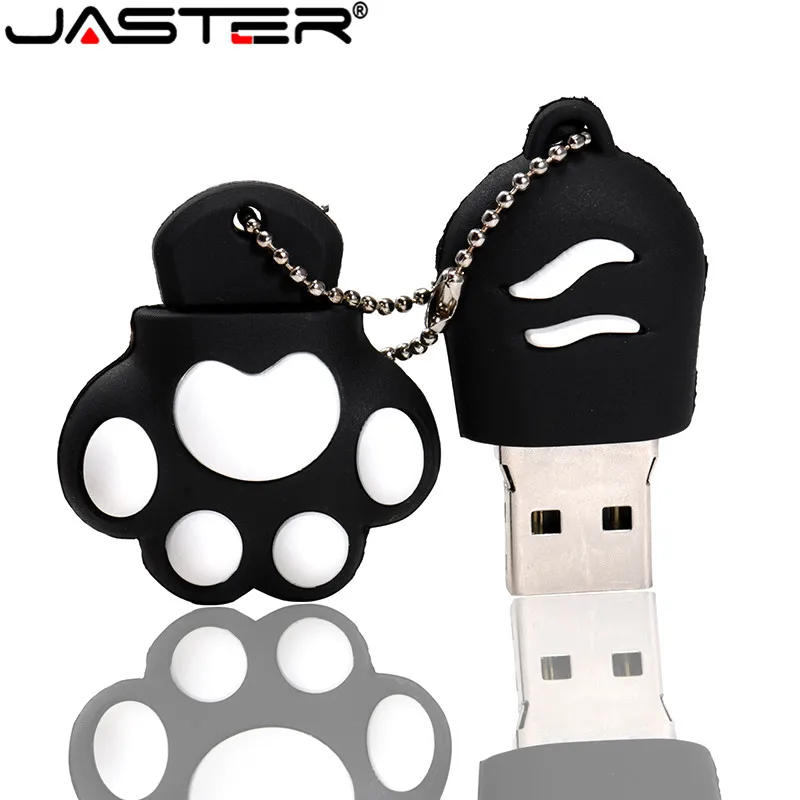 JASTER dessin animé chat griffe USB clés 64GB mignon stylo lecteur 32GB 16GB Mini Gel de silice USB bâton pour les enfants