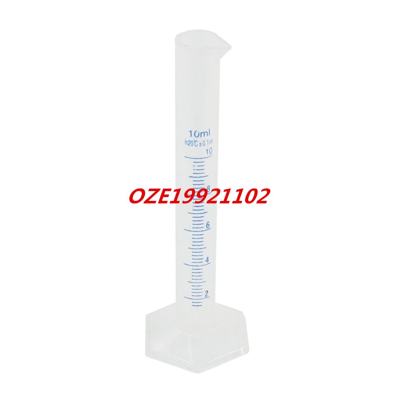 1 STKS Transparant Plastic Afgestudeerd Cilinder 10 ml 0.1 milliliter Lab Test