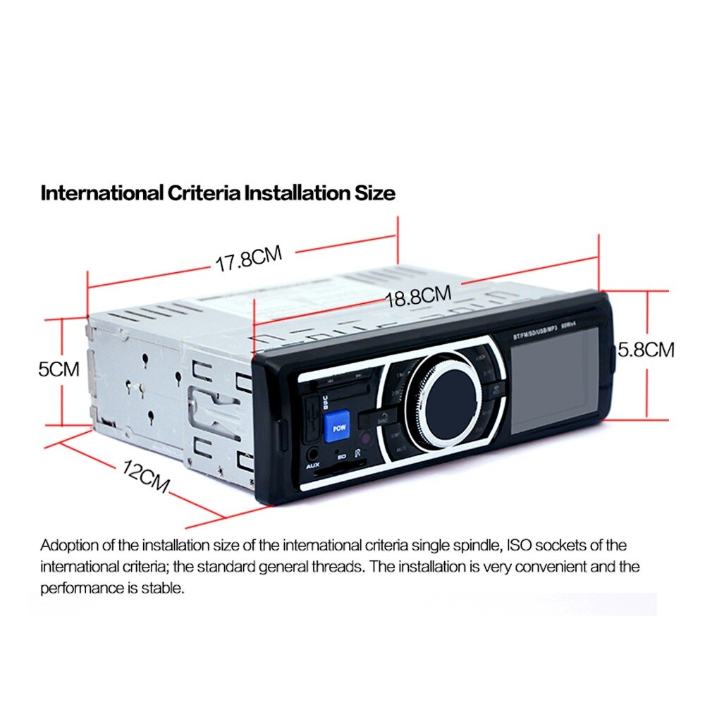 DC 12V Bluetooth Car Stereo Audio MP3 Player 60W*4 FM Radio Aux Input Receiver Car HandsFree SD USB with Remote