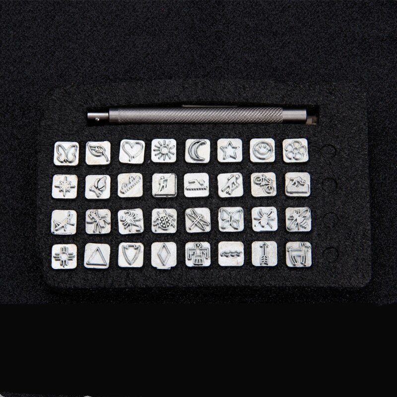 Embossed Stamp Set, Handmade Embossing Stamping Stamps Leather Diy Work Metal Art Craft Tool