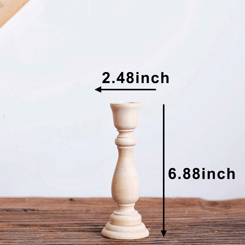 Ljushållare pyssel ljusstake ställ med levande ljus middag trä tapers ljusstake hållare för alla hjärtans dag bröllop: 6.88x 2.48 tum