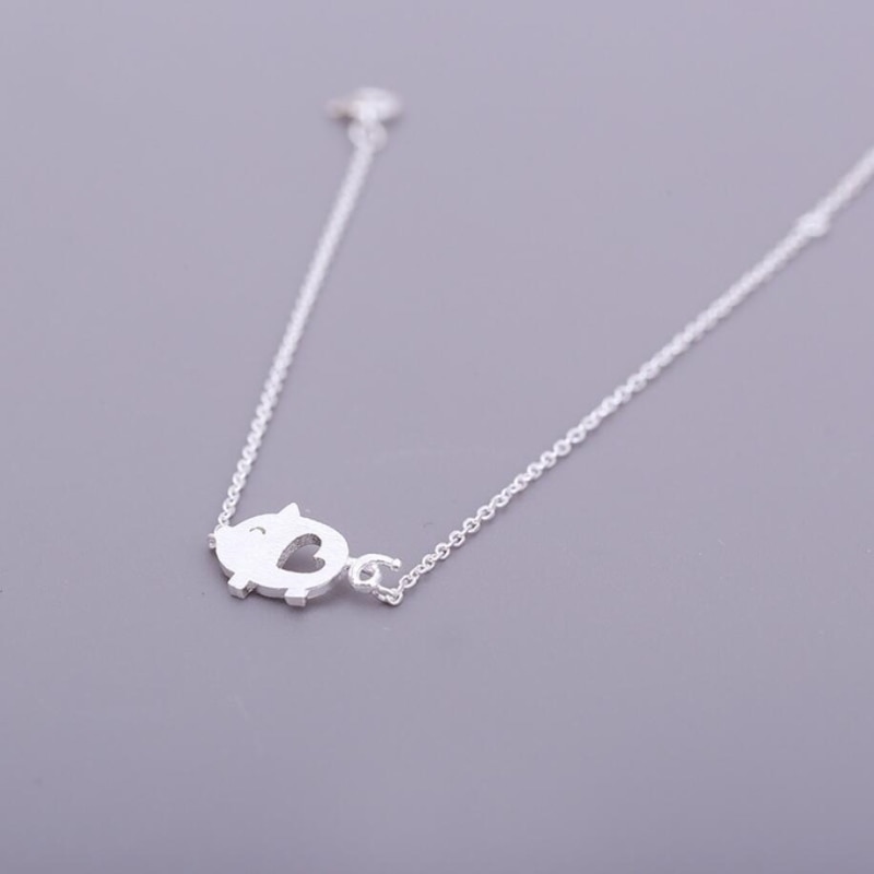 WYEAIIR Hand-drawing Cute Pig Hollowing Out Sweet Literary Simplicity 925 Sterling Silver Female Resizable Bracelets
